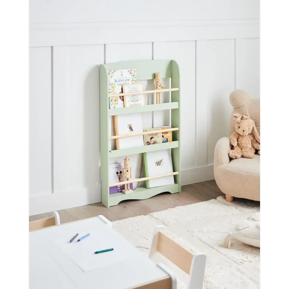 LILOET - Wandboekenkast - Lichtgroen - MDF