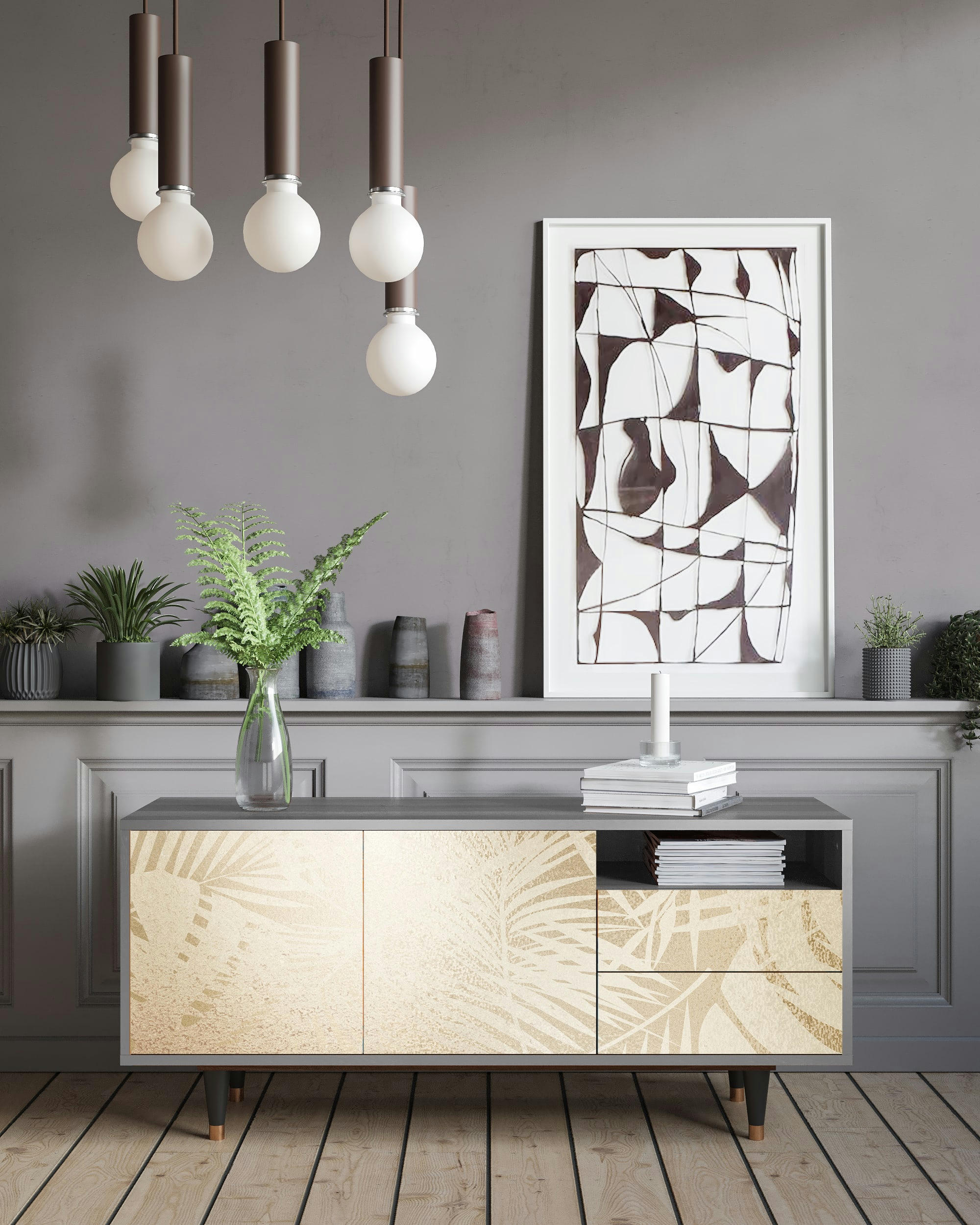 PLANT OF THE DESSERT - Meuble TV  sable 2 tiroirs et 2 portes L 125 cm