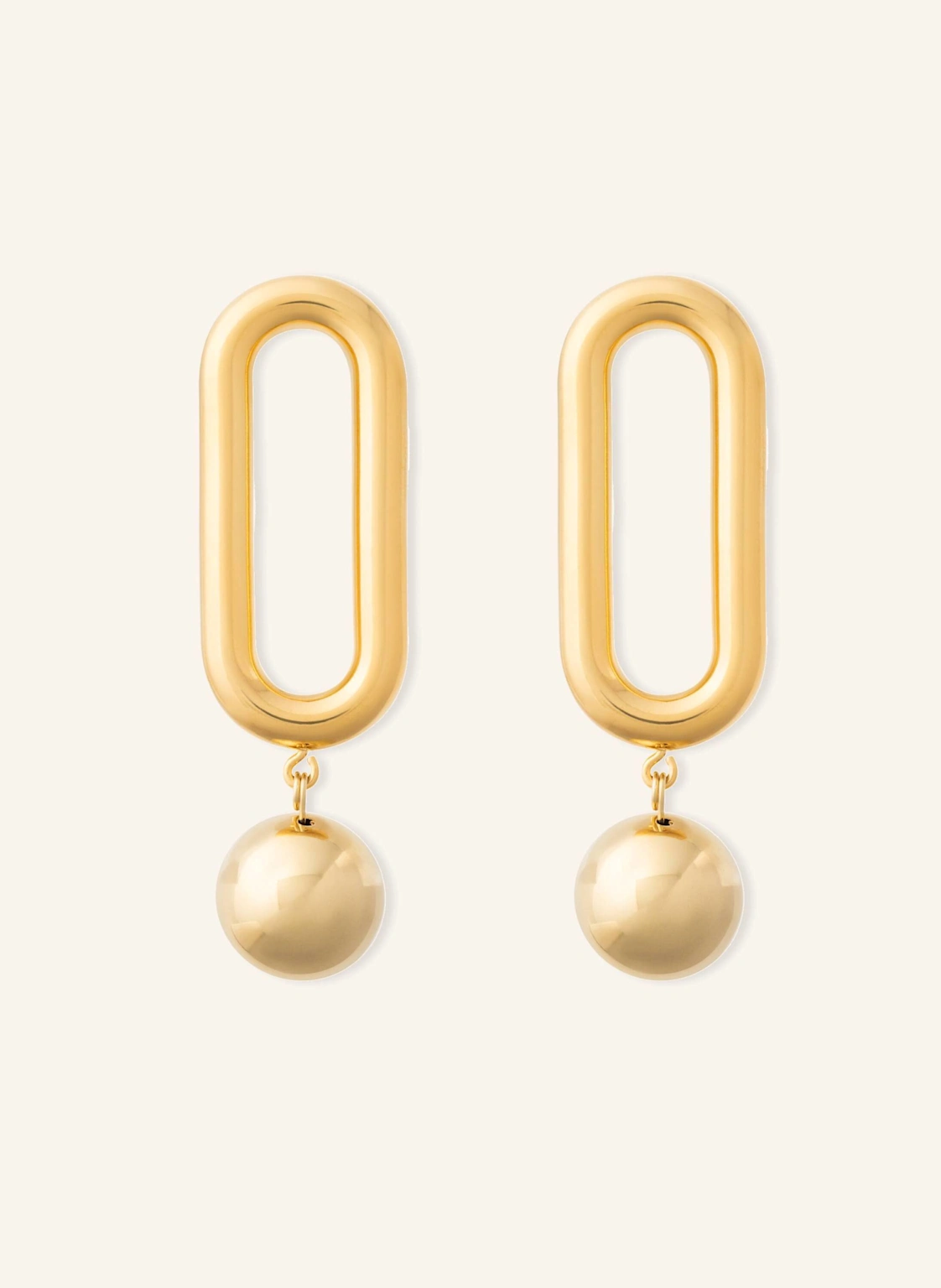 VANESSA BARONI Ohrhänger BOLD LINK BEAD EARRING GOLD by GLAMBOU