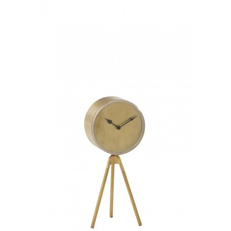 OR - Horloge sur trépied métal or H38cm