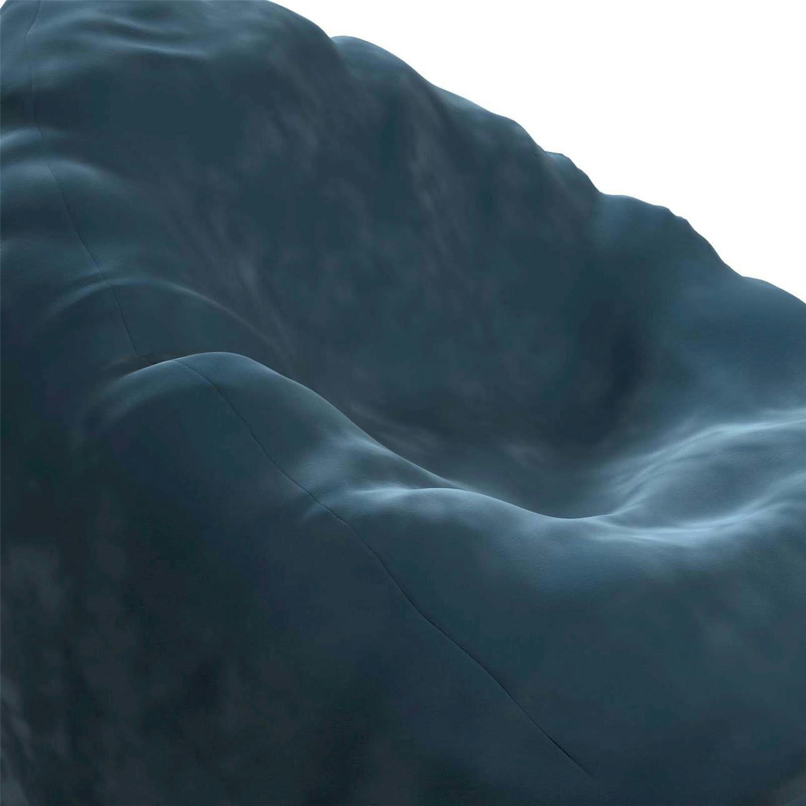 POSH VELVET - Pouf Polyester Bleu