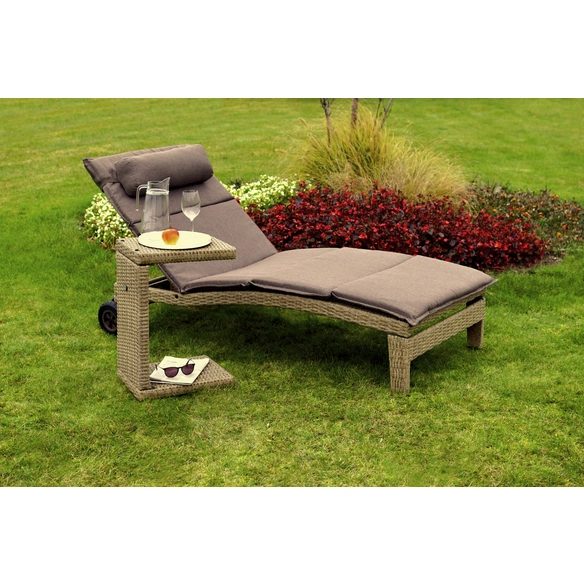 Gartenmöbelset »Andalusia«, Aluminium/Kunststoff, 1 Liege, 1 Auflage, 1 Beistelltisch Stück