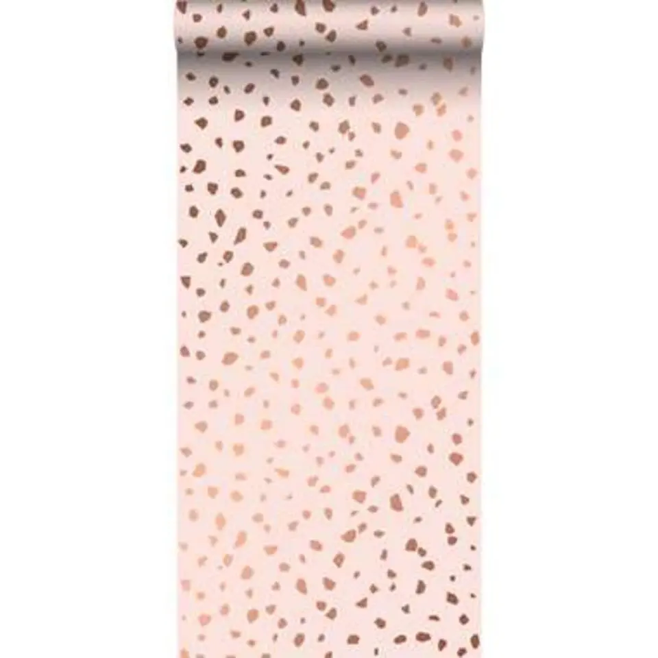 ESTAhome behang - terrazzo - zacht roze en ros&eacute;goud - 0.53 x 10.05 m