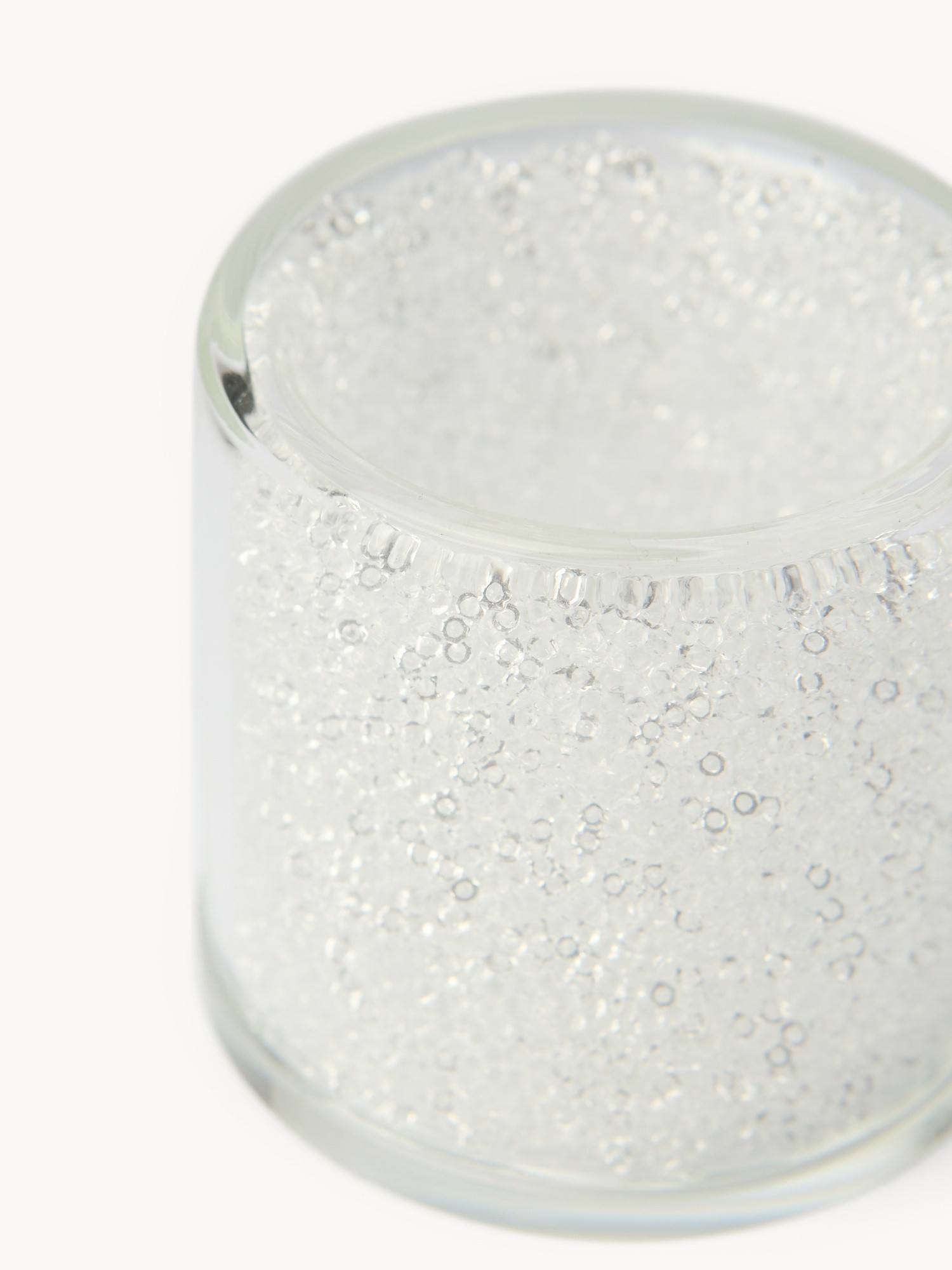Portacandela in vetro con pailletes