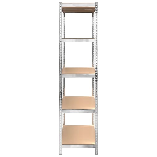 NNEVL 5-Layer Shelves 4 pcs Silver Steel and Engineered Wood