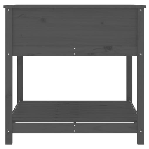 NNEVL Planter with Shelf Grey 82.5x82.5x81 cm Solid Wood Pine