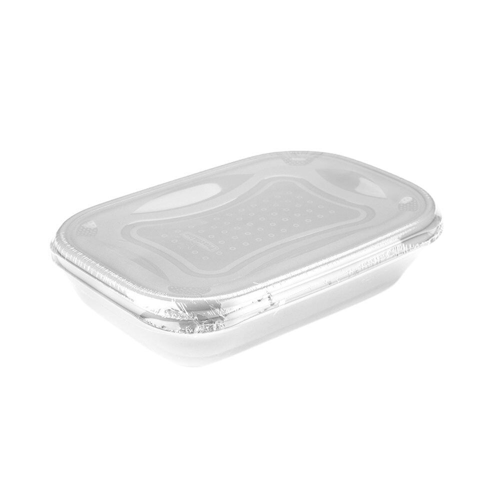 Conjunto 2 caixas plásticas branco 1,4l