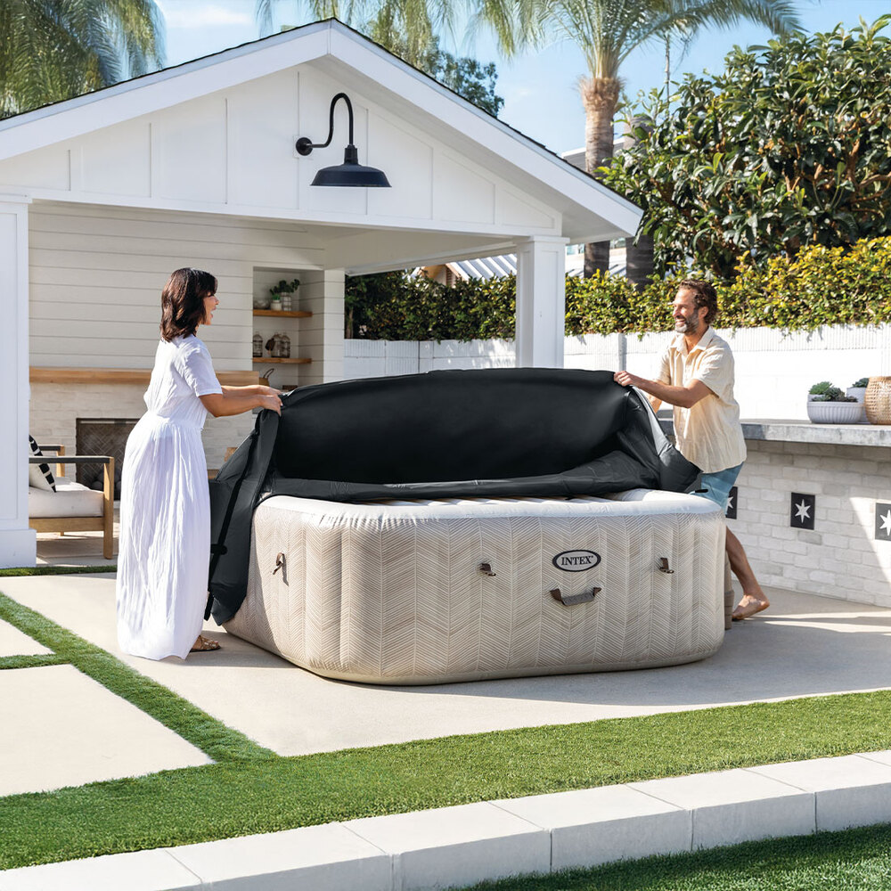 Couvercle gonflable thermique spa carré 4 places