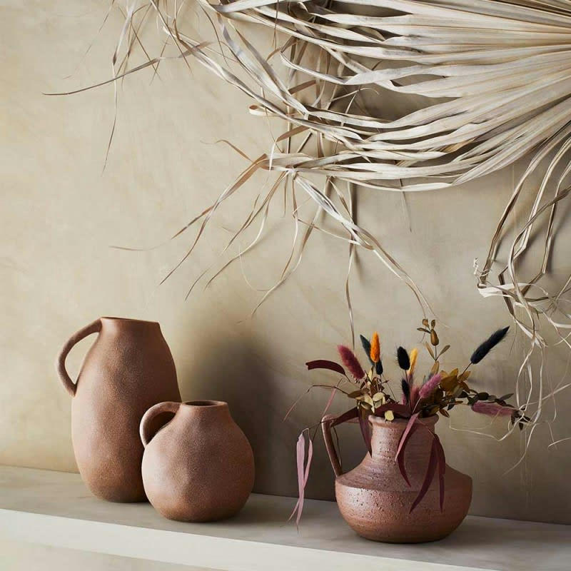 CONAN - Vase avec anse en grès orange