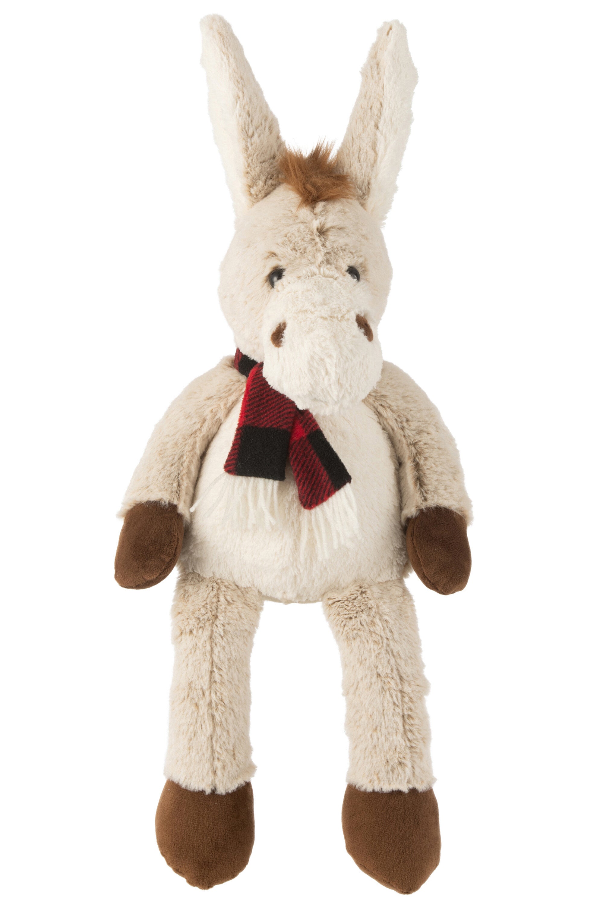 J-Line knuffel Ezel   Sjaal - polyester - beige/bruin - large