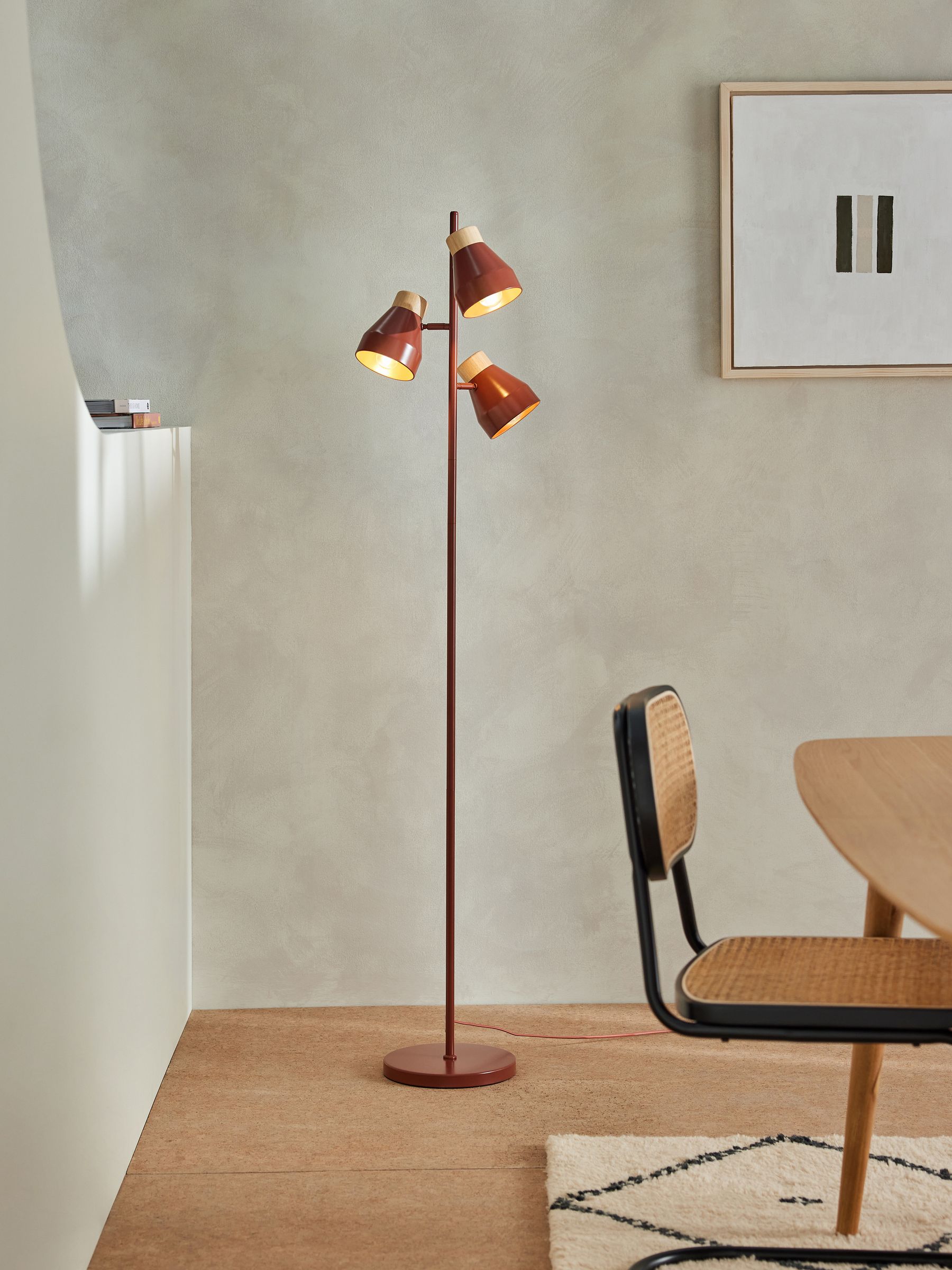 Albert Floor Lamp in Terracotta Red