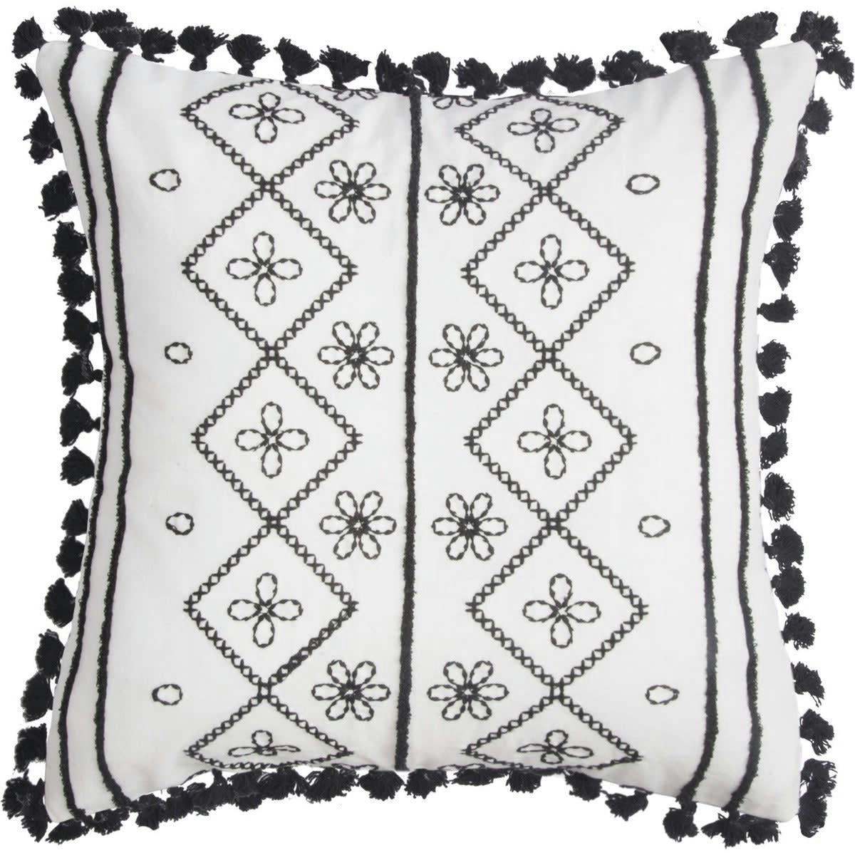 TANGER - Housse de coussin coton  50x50 noir