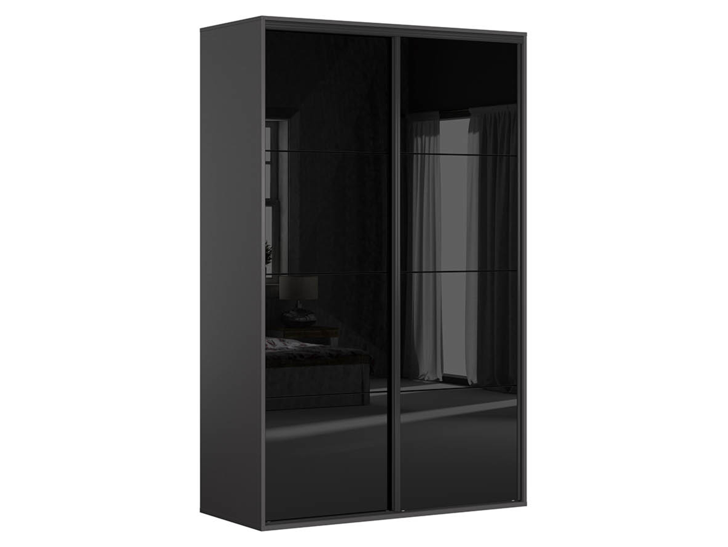 Szafa przesuwna Flex 150 cm grafit/czarny połysk