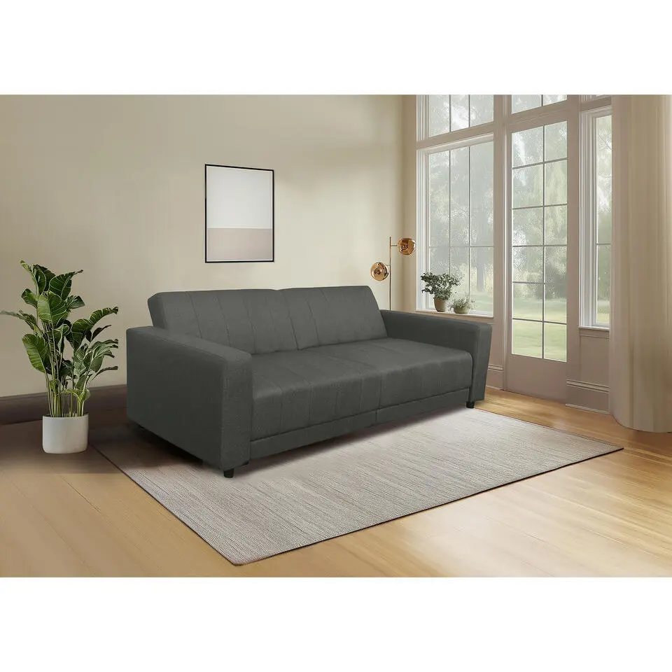 Allie II - Slaapbank 3-zits in antraciet stof