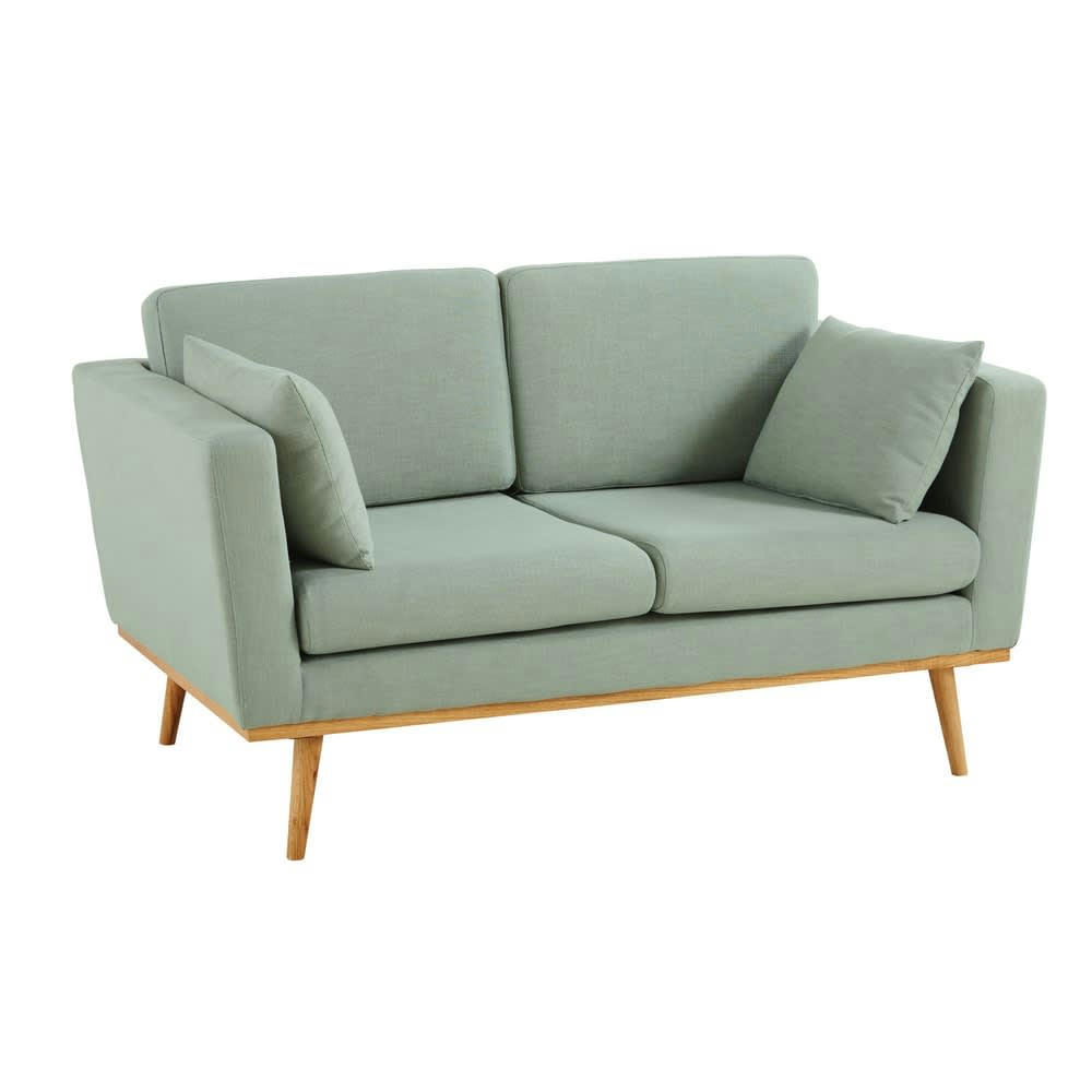 Timeo - Canapé vintage 2 places vert de gris