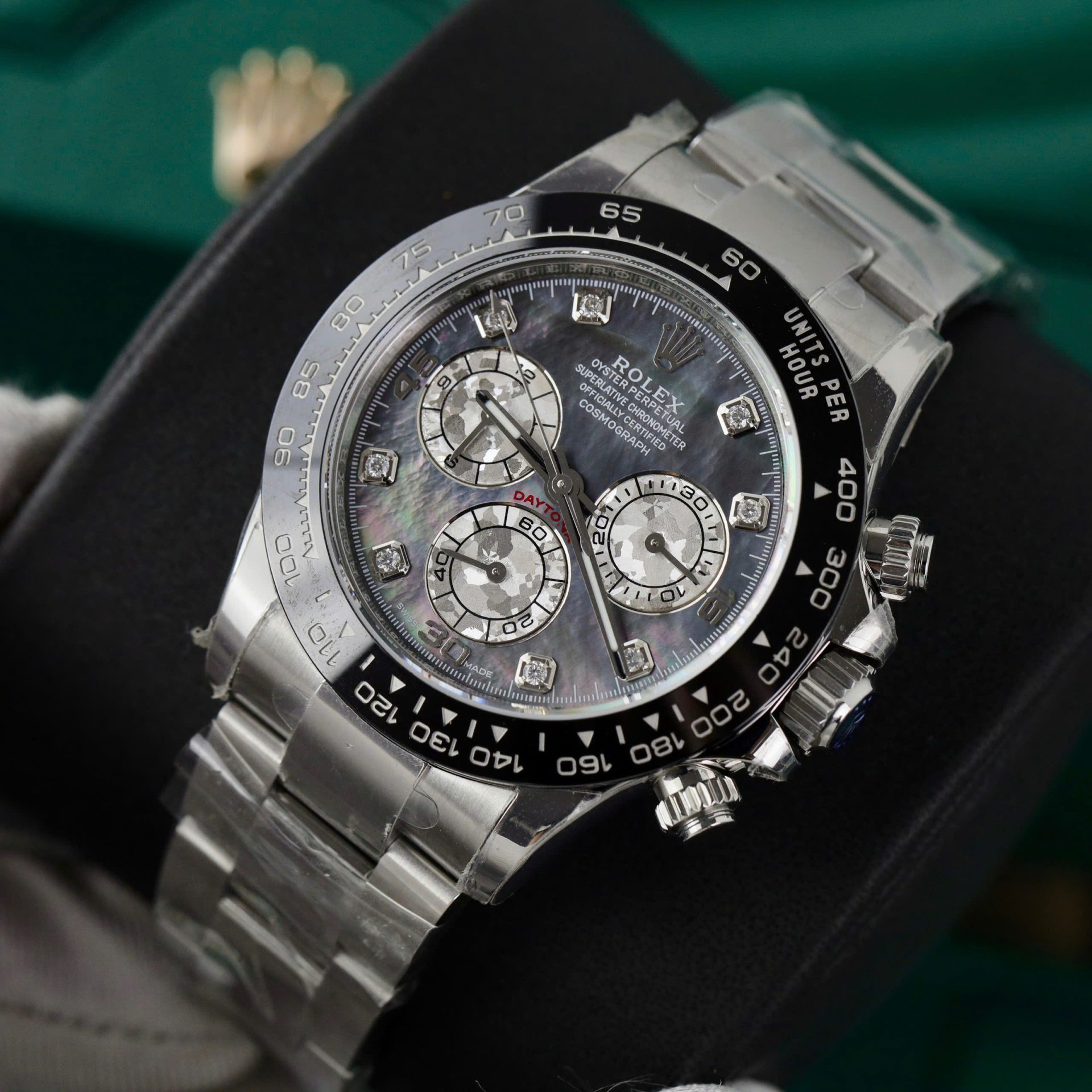 Rolex Daytona 116519LN 904L Steel Dark MOP Dial With Diamonds 40mm Oyster Super Clone