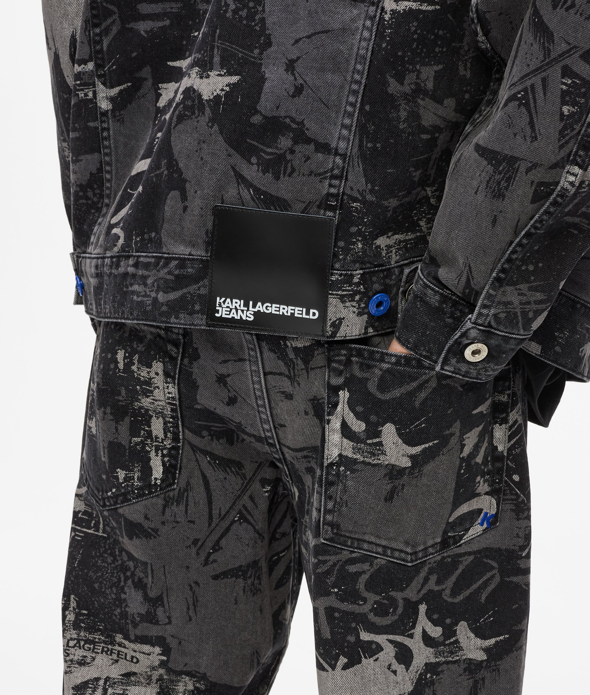Veste en jean effet peinture