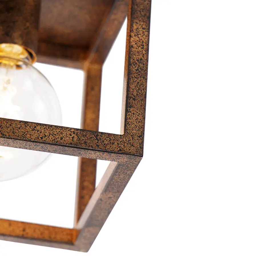 Qazqa plafondlamp cage bruin e27