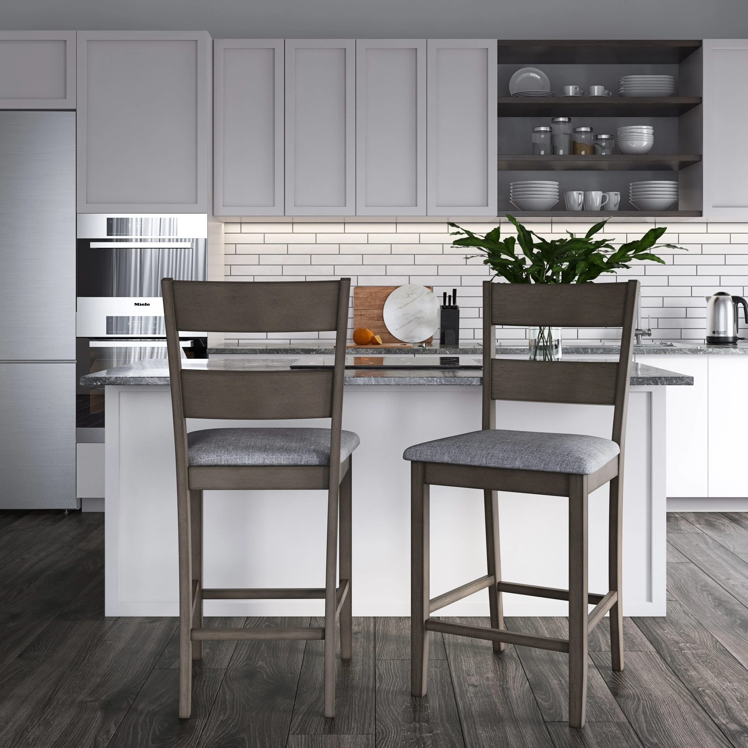 Set of 2 Tuscany Upholstered Counter Height Dining Chair