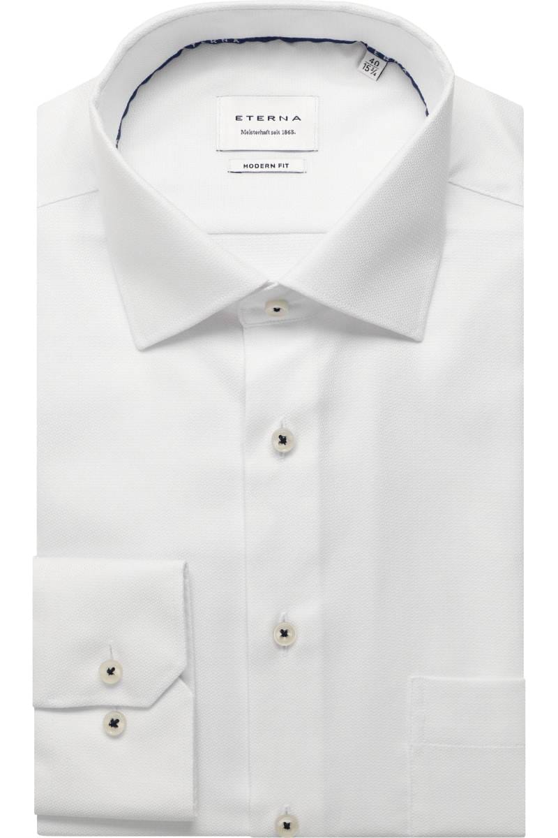 ETERNA Modern Fit Hemd weiss, Strukturiert