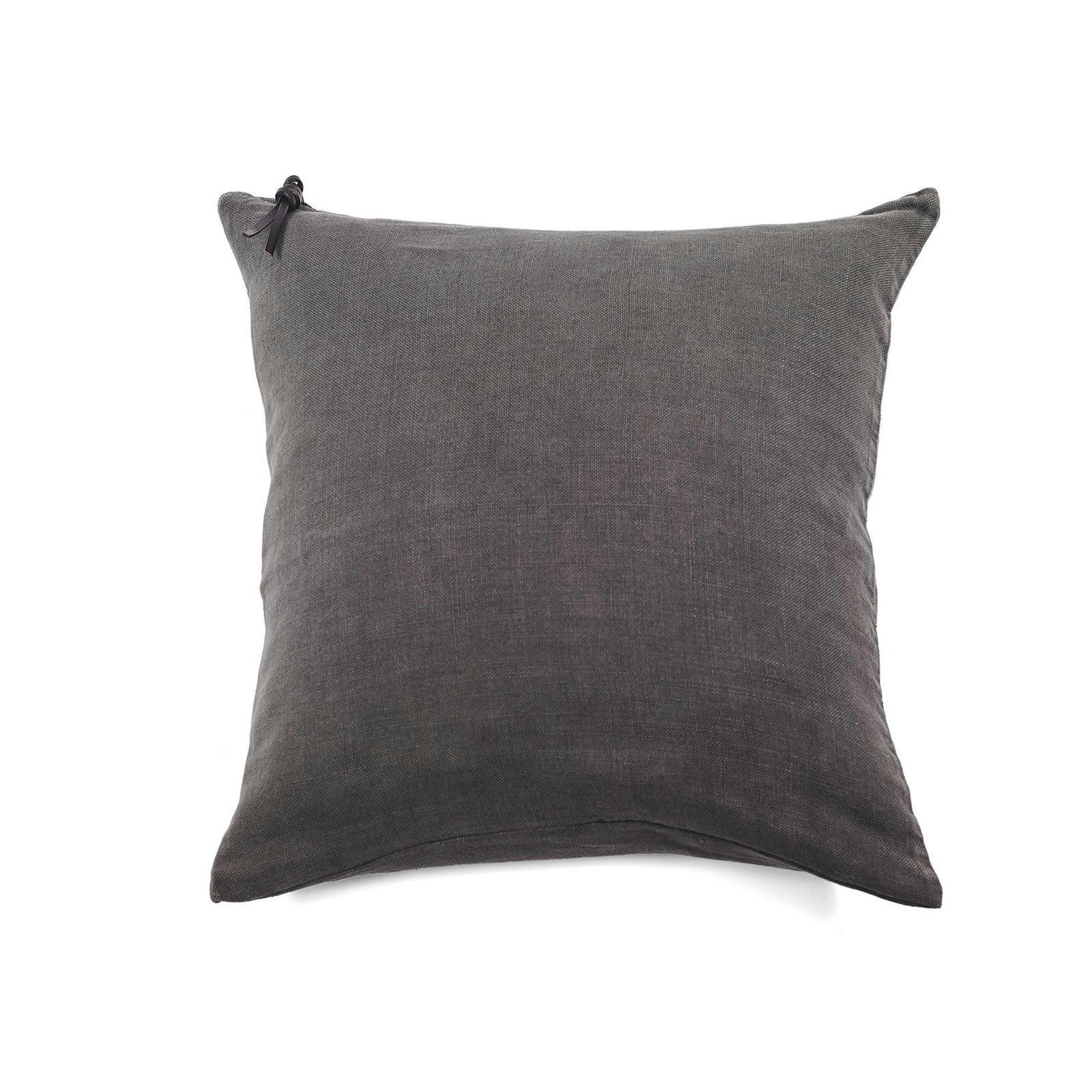 L'ESSENTIEL - L'ESSENTIEL - Coussin Lin pur lavé Gris Plomb  45x45