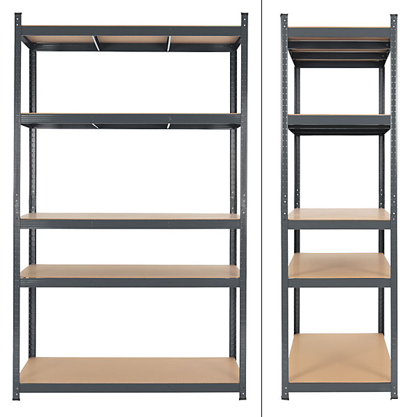Lot de 2 Etagere d'Atelier - 200x100x60 cm - jusqu'a 875 kg - Anthracite