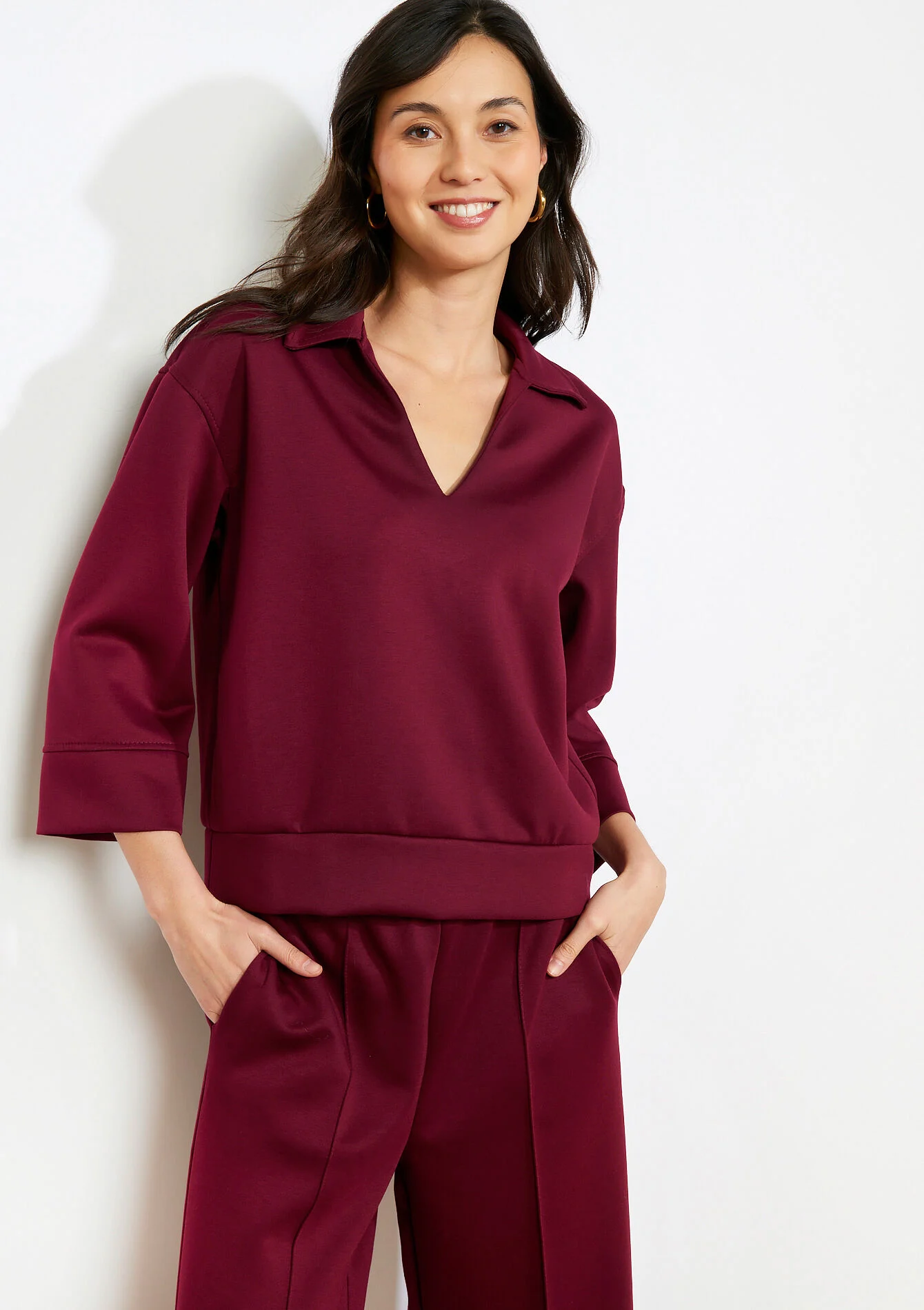 Sweatshirt met V-hals