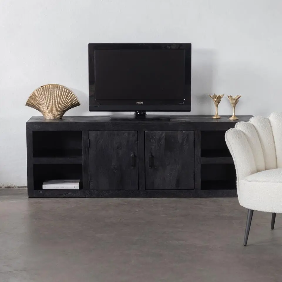 Tv-Meubel Xander Zwart Mangohout
