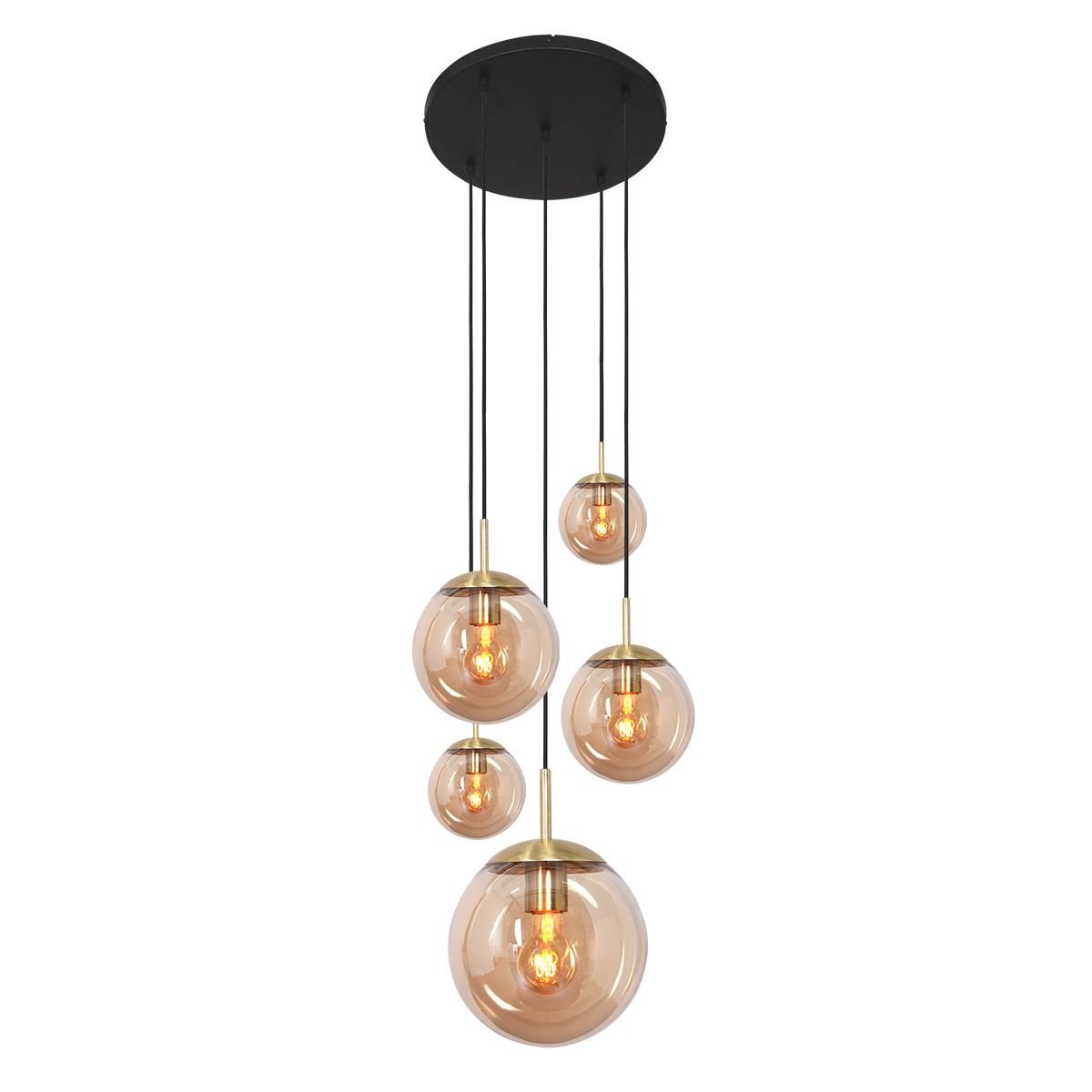 Steinhauer hanglamp bollique - 5 lichts - 60 x 375 cm - messing