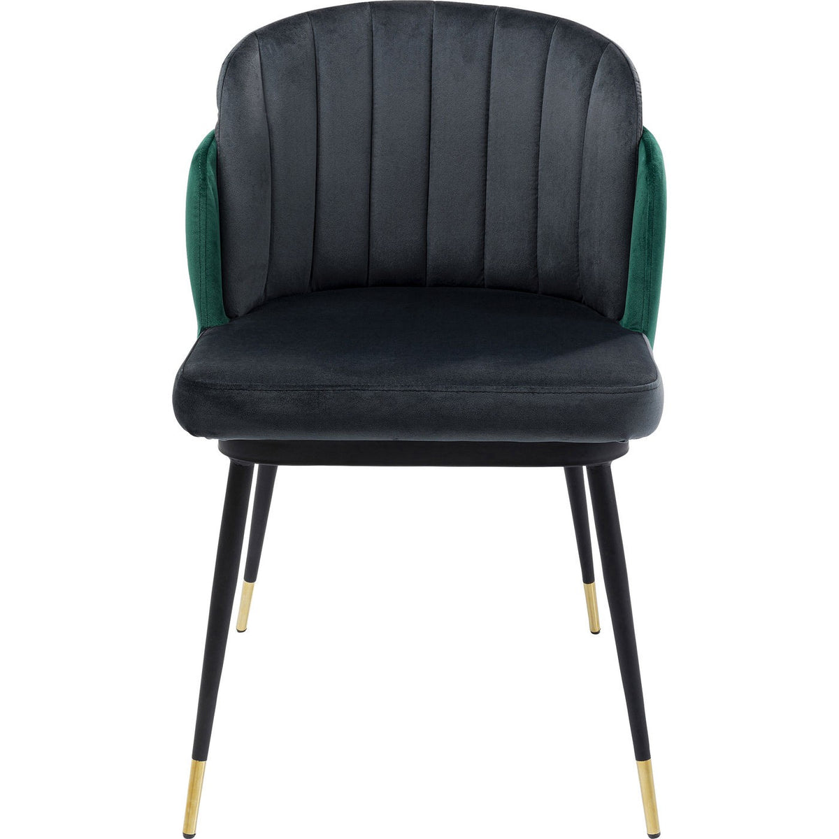 Kare Design Stoel Hojas fluweel grijs en groen