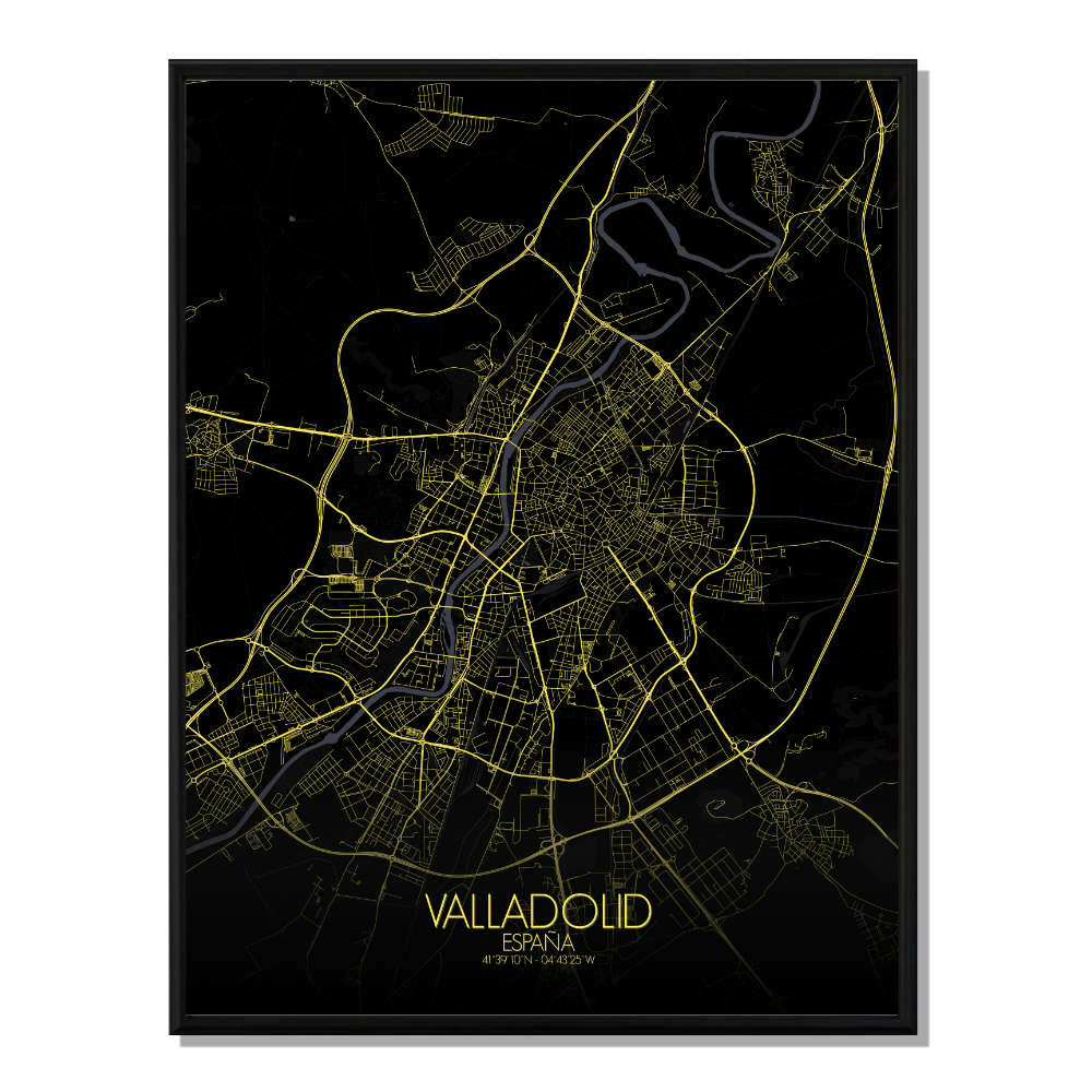- Affiche Valladolid Carte Nuit 40x50