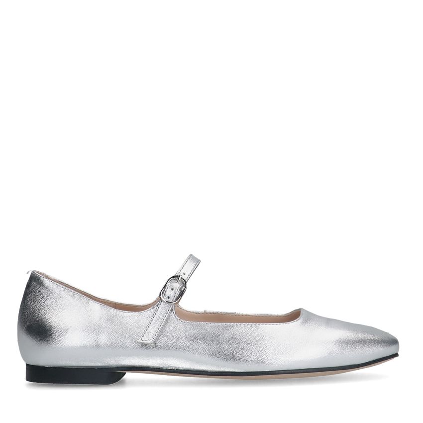Manfield Zilveren leren ballerina's
