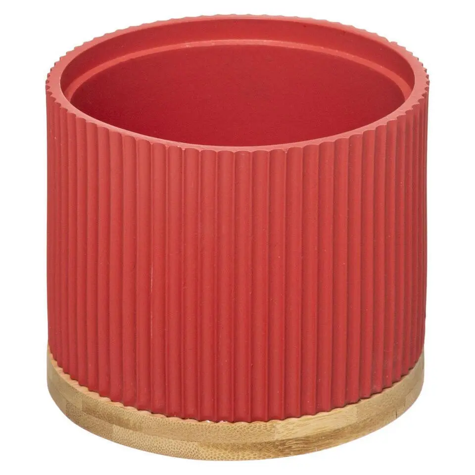 Make-up organizer/opberger met spiegel 14 x 14 x 35 cm zalmroze