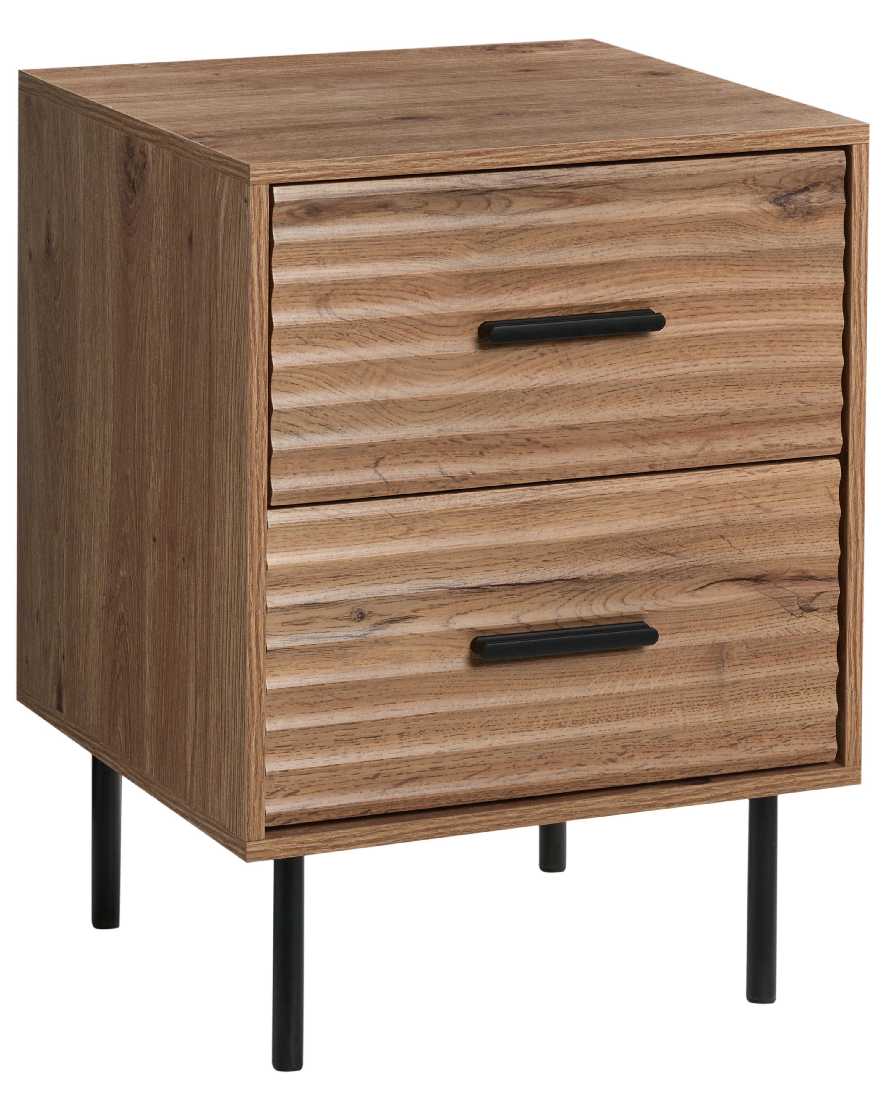 2 Drawer Bedside Table WALGETT Light Brown
