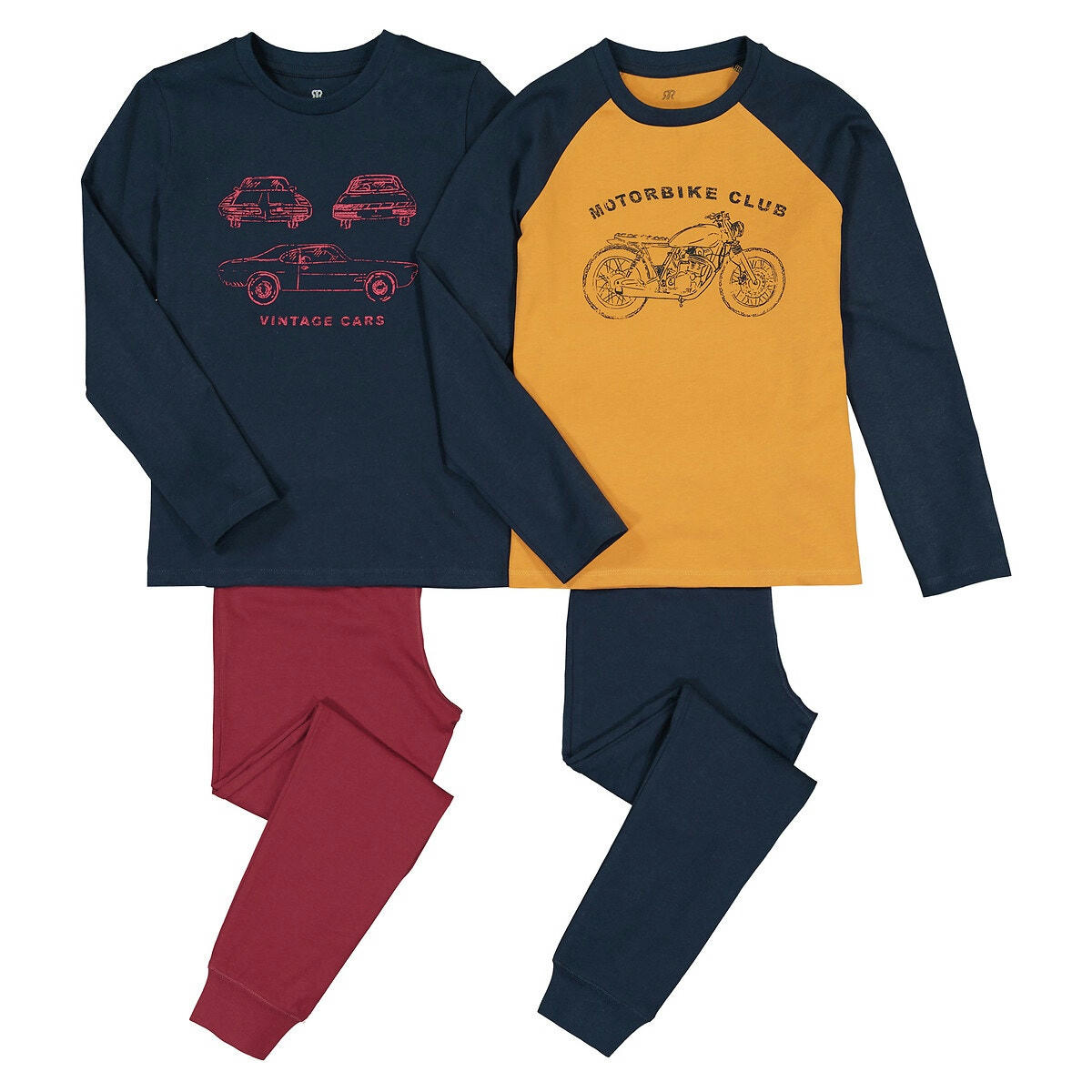 Lot de 2 pyjamas en coton imprimé voiture et moto