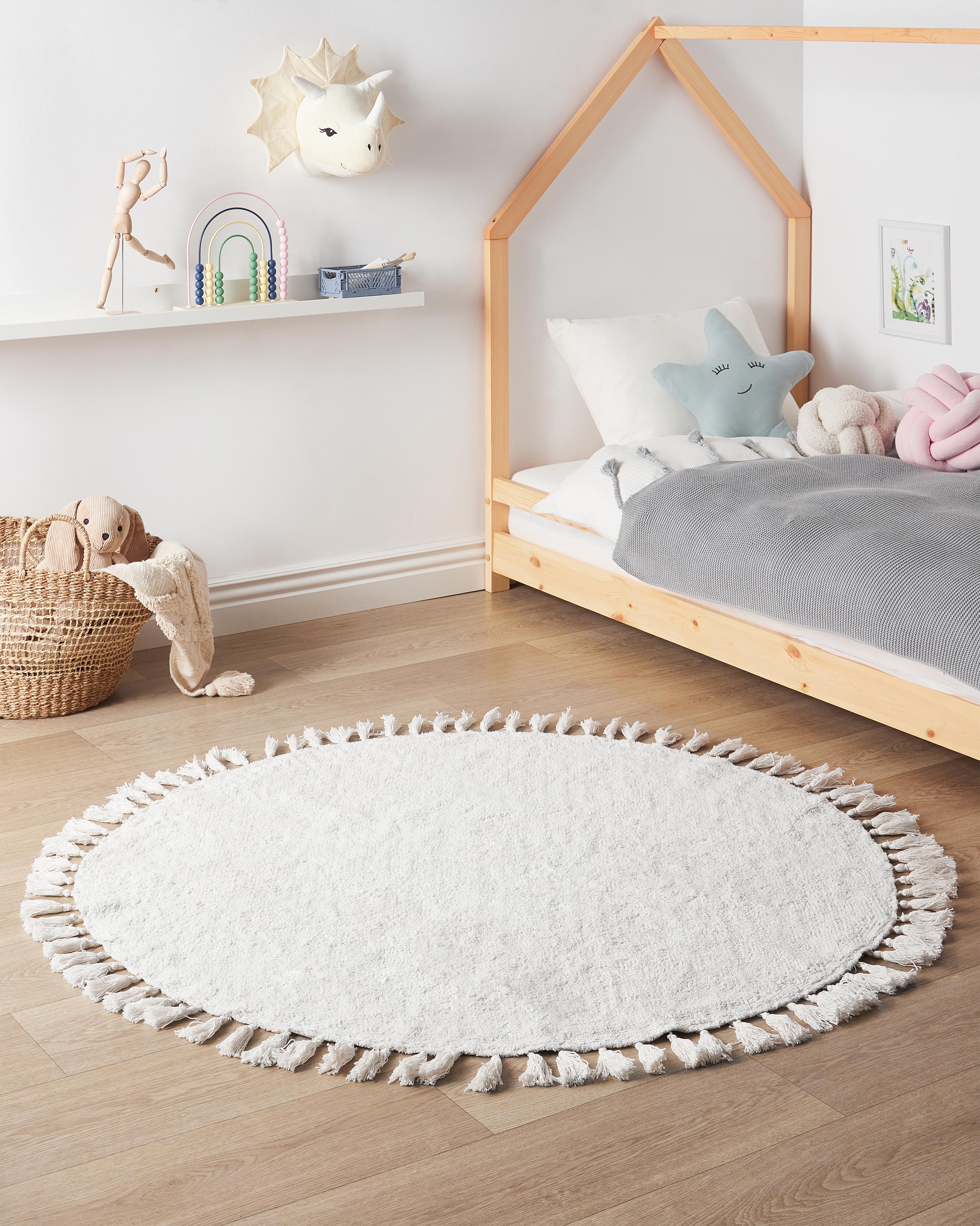Rug MITSOBI White ? 120 cm Cotton