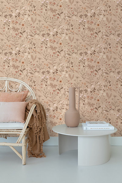 ESTAhome papier peint fleurs des champs sable beige 53 cm x 10.05 m