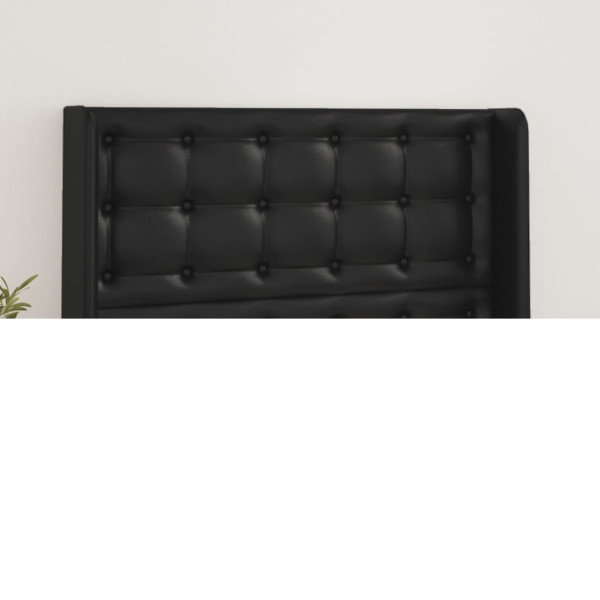 Wezgłowie Czarny 103 x 16 x 118/128 cm Sztuczna skóra vidaXL