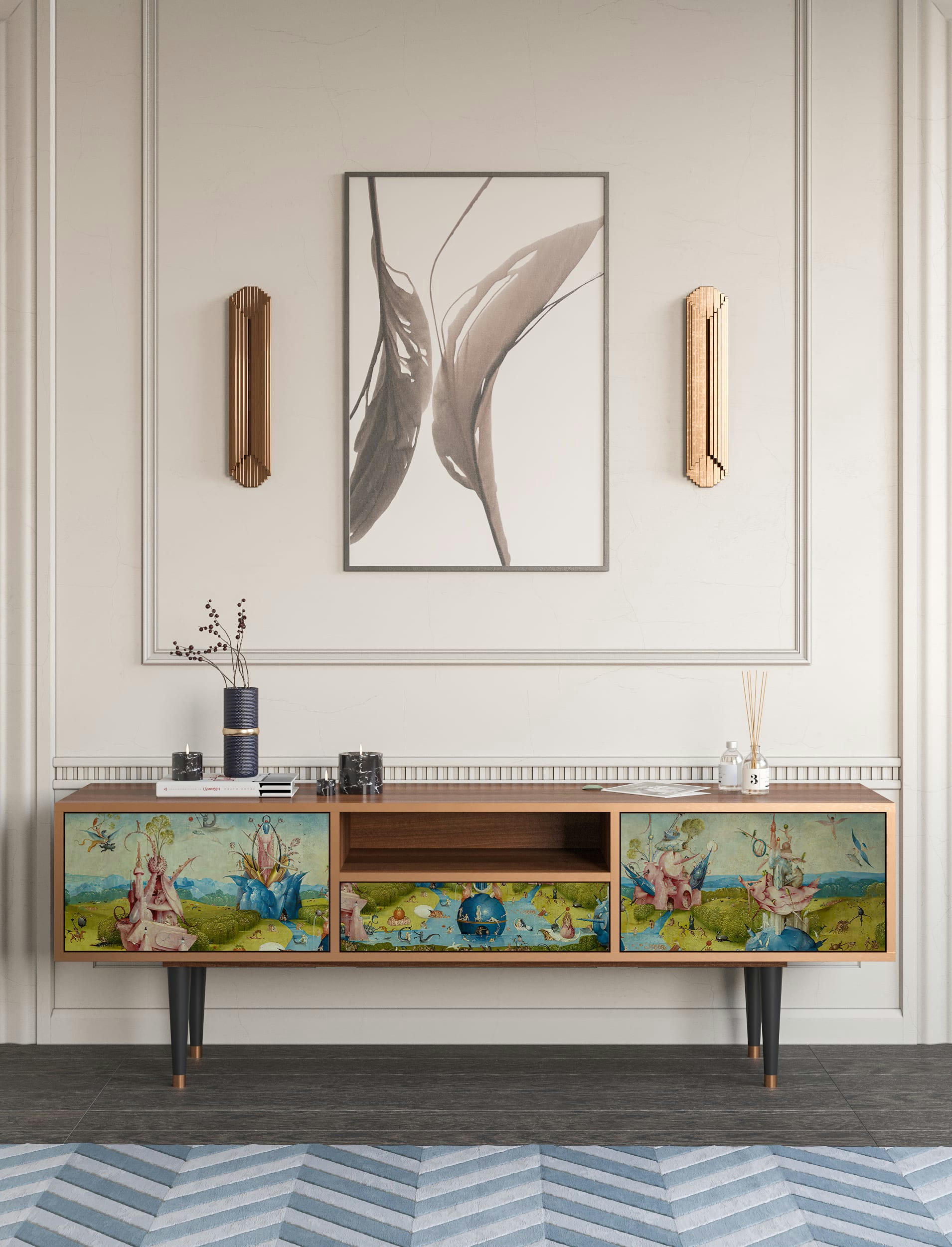 THE GARDEN BY HIERONYMUS BOSCH - Meuble TV  multicolore 1 tiroir et 2 portes L 170 cm