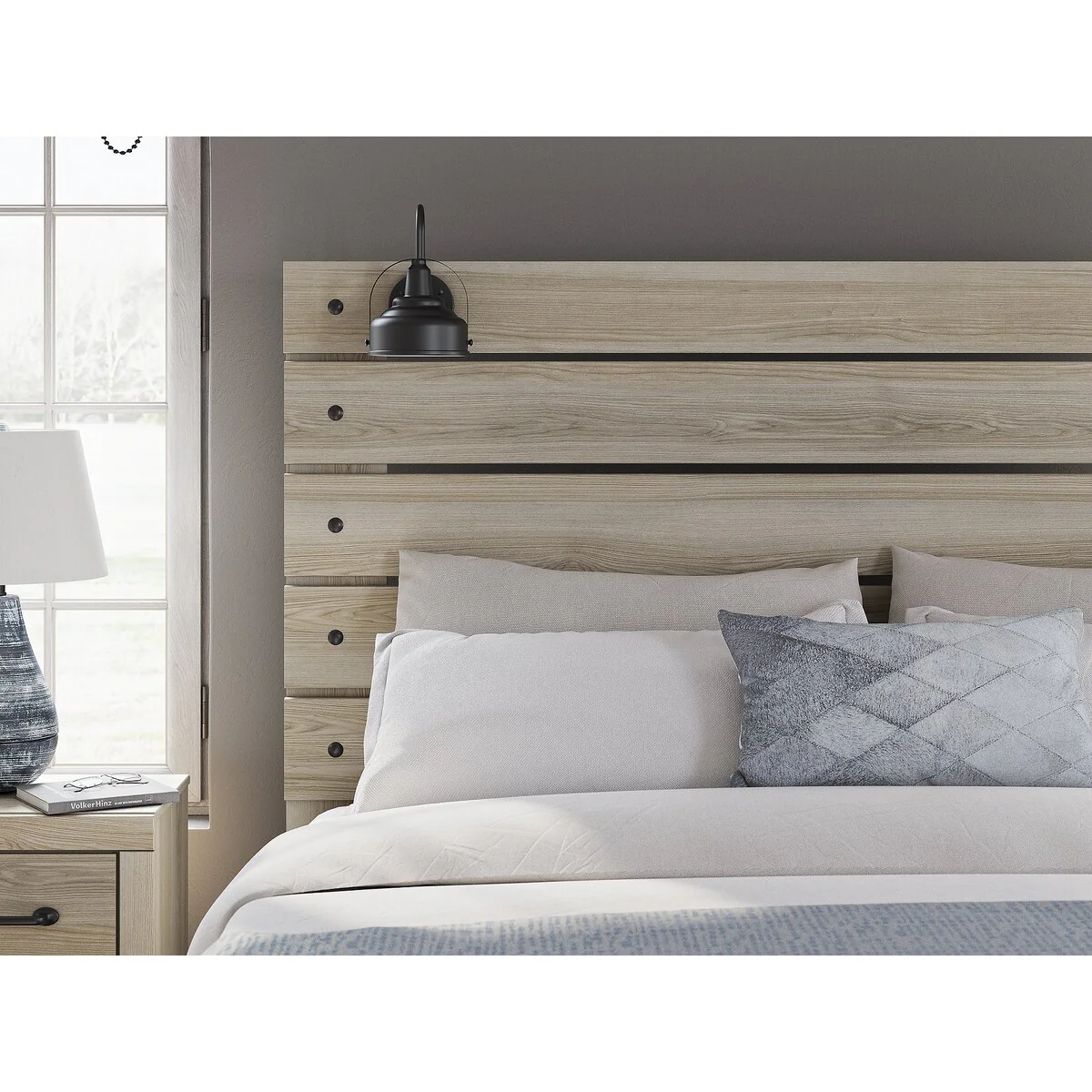 Signature Design by Ashley Senbry Tan Panel Headboard and 2 Nightstands