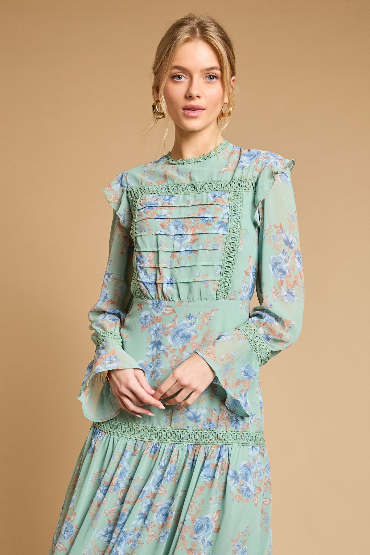 Oasis Pin Tuck Detail Midi Dress