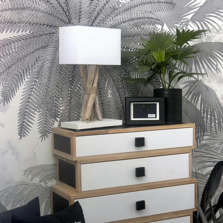 FAGOT - Lampe à poser en bois blanc