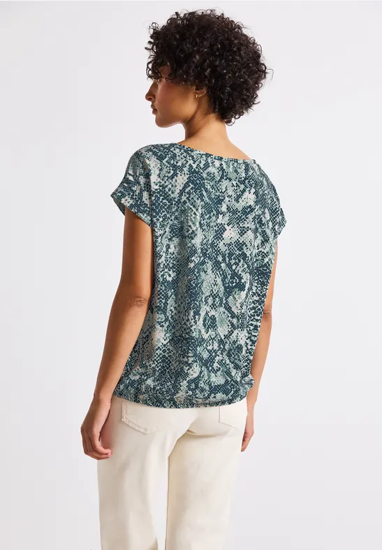 Snake Print Bluse mit Tape