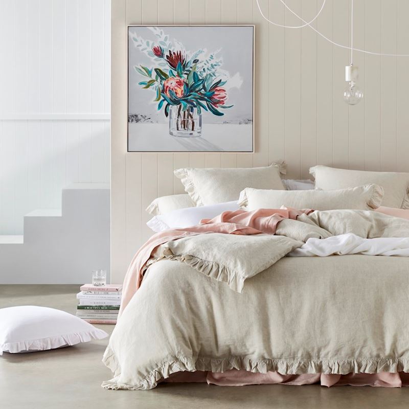 Vintage Washed Linen Linen Ruffle Pillowcase