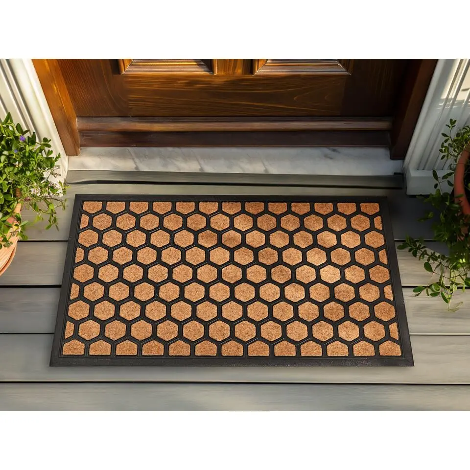 TANDYKUL - Deurmat - Natuurlijk/Zwart - 45 x 75 cm - Polyester