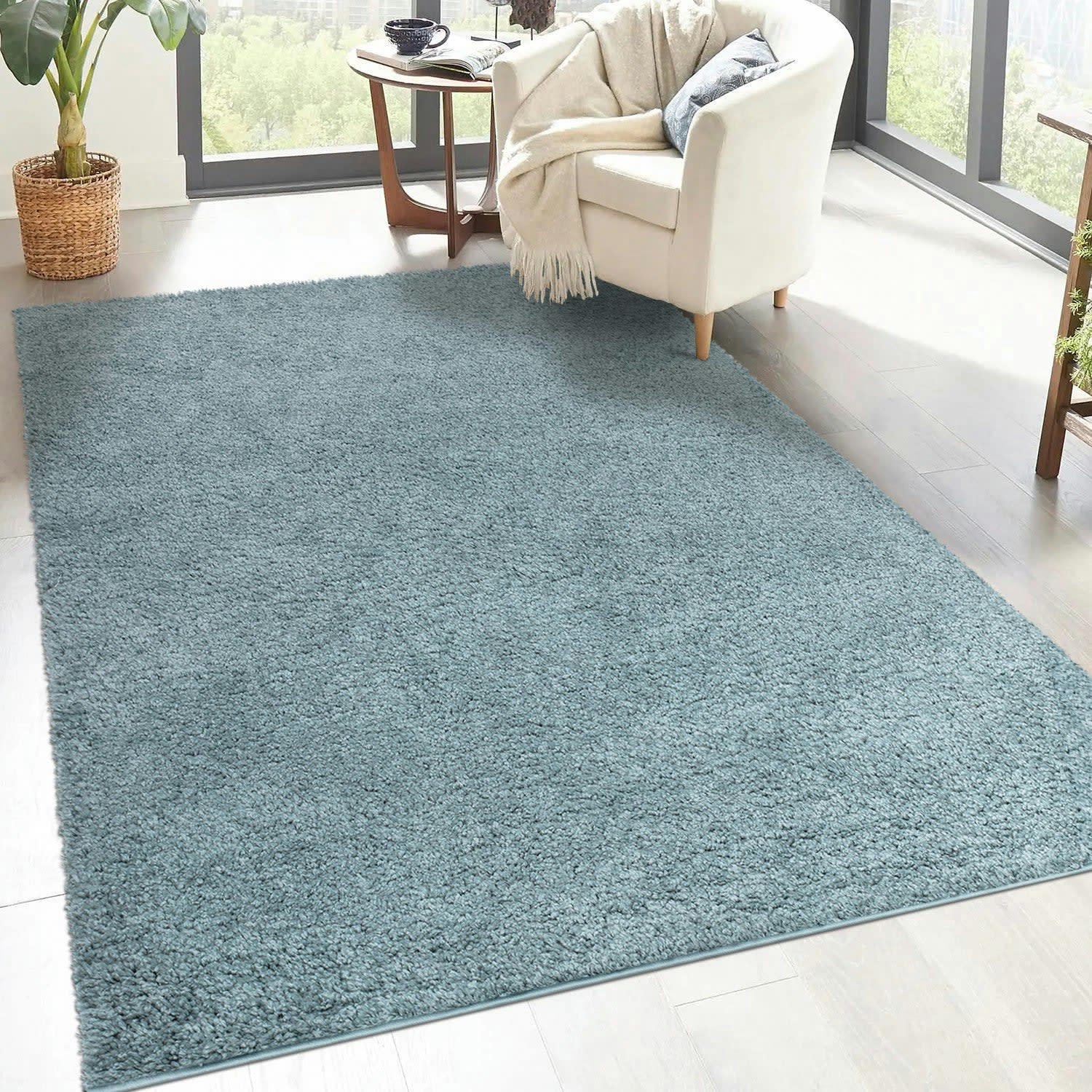 SOFTY - Tapis à poils longs SOFTY bleu azur 120x170cm