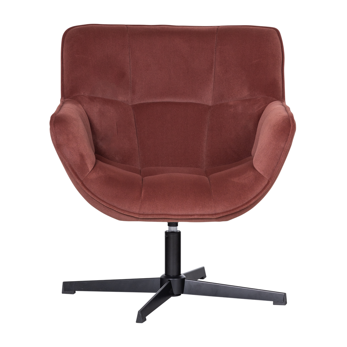 WOOOD draaifauteuil Wibo - Velvet - Mat Bruinrood - 94x71x83
