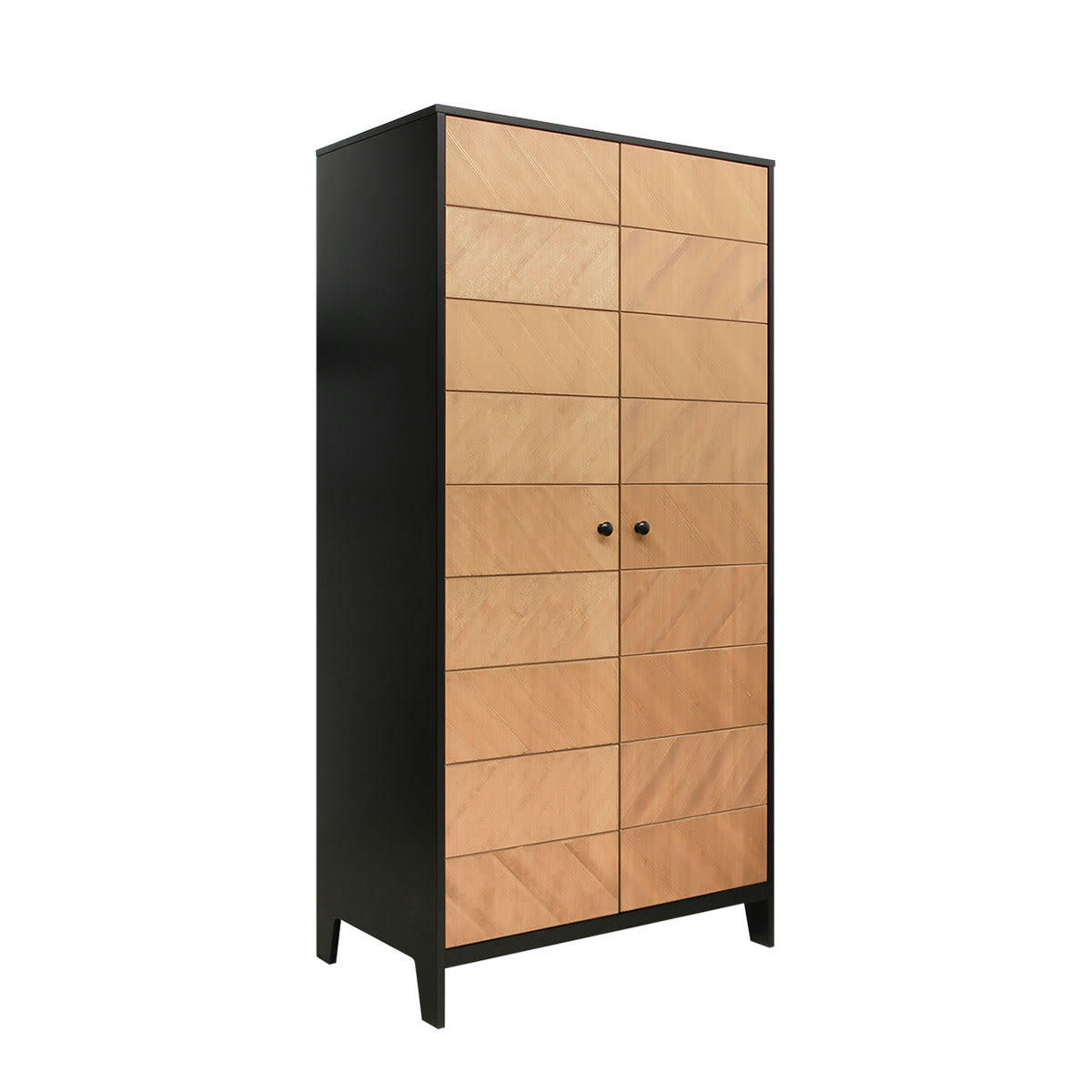 JOB - Armoire 2 portes noir naturel naturel