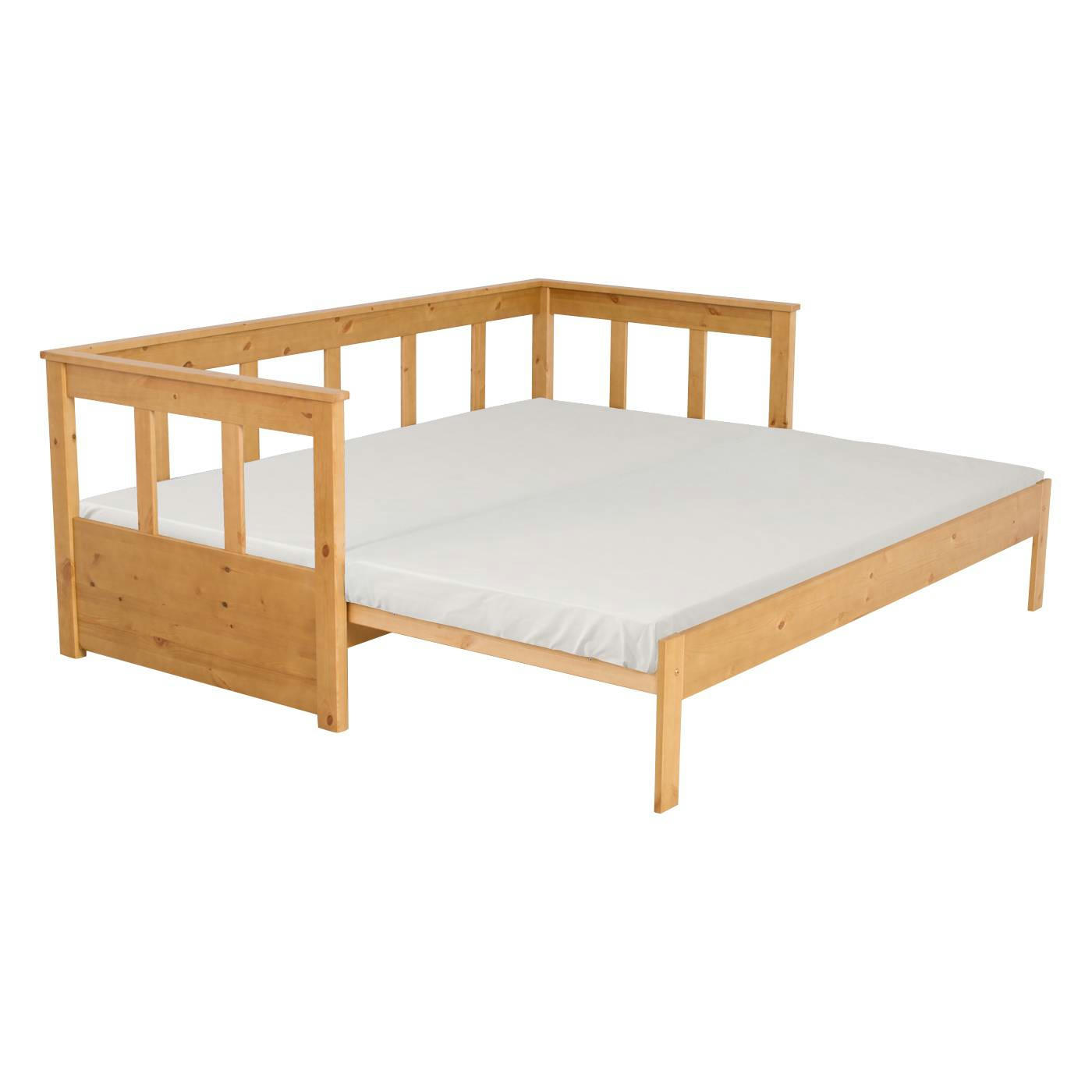 TANGUY - Lit rangement extensible en bois Miel 90 x 200 cm