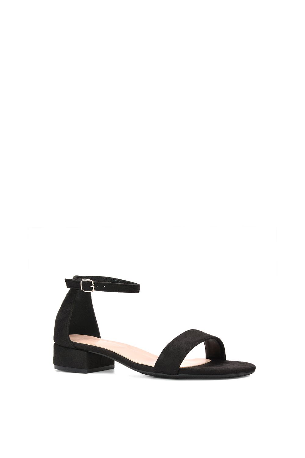 XY London Tate' Low Block Heel Sandals With Ankle Strap